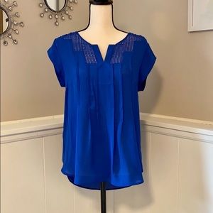NWT Daniel Rainn Estefany Blue Blouse Petite M